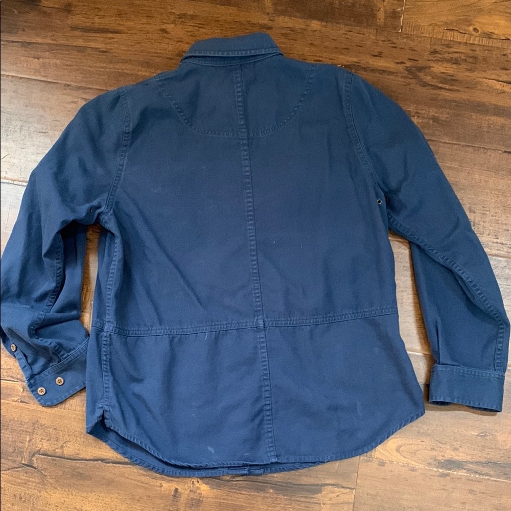 Lauren by Ralph Lauren Navy Blue Petite Roll Tab Button Up Classic Vintage Shirt - Picture 12 of 16